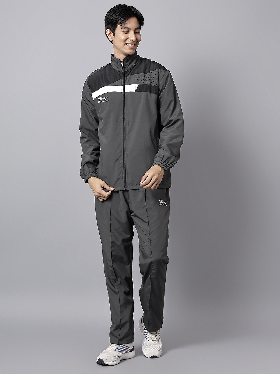 Men's Tracksuit  494A-Dark Grey/Black/White-S-TZ