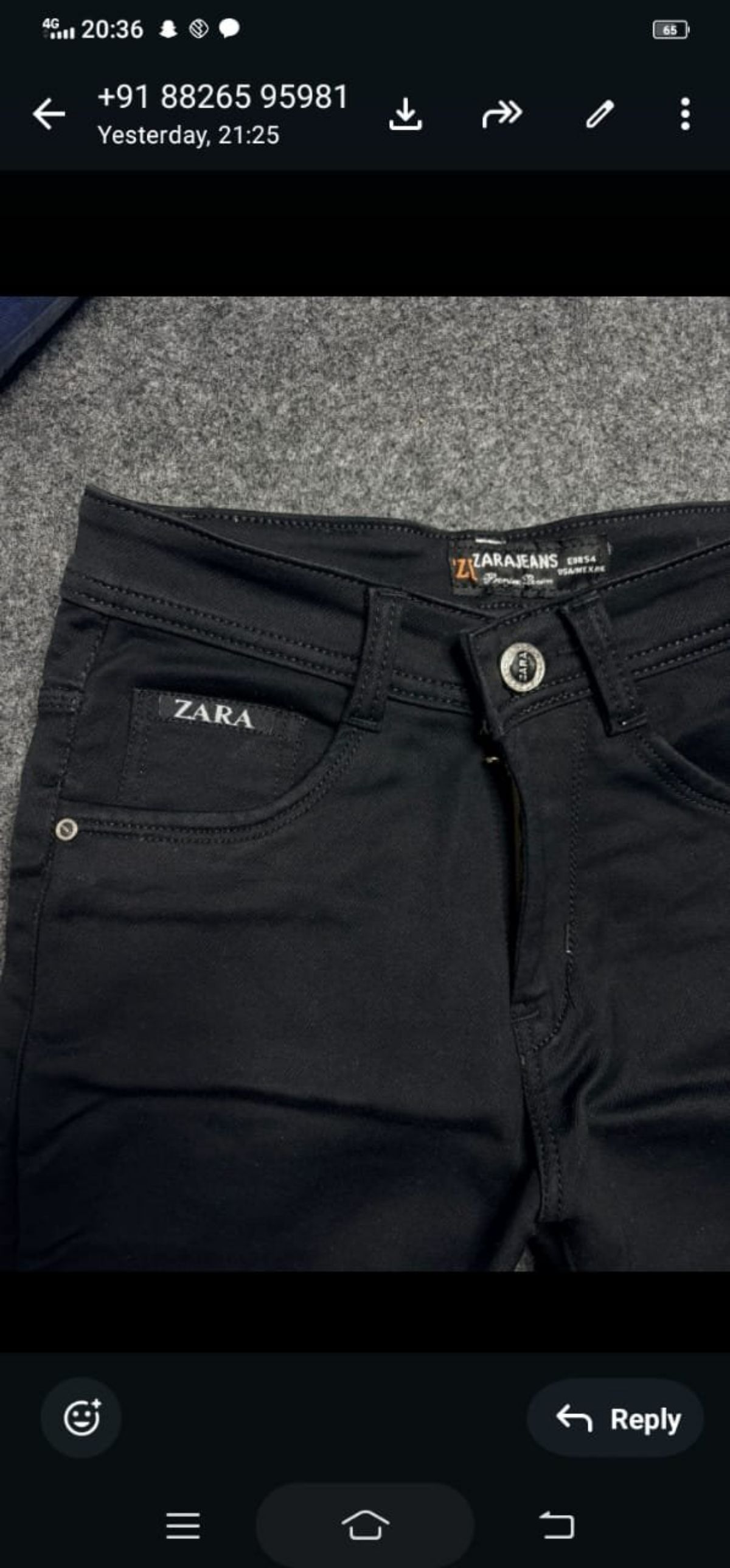 Men's Z Black Double Count Yarn Jeans