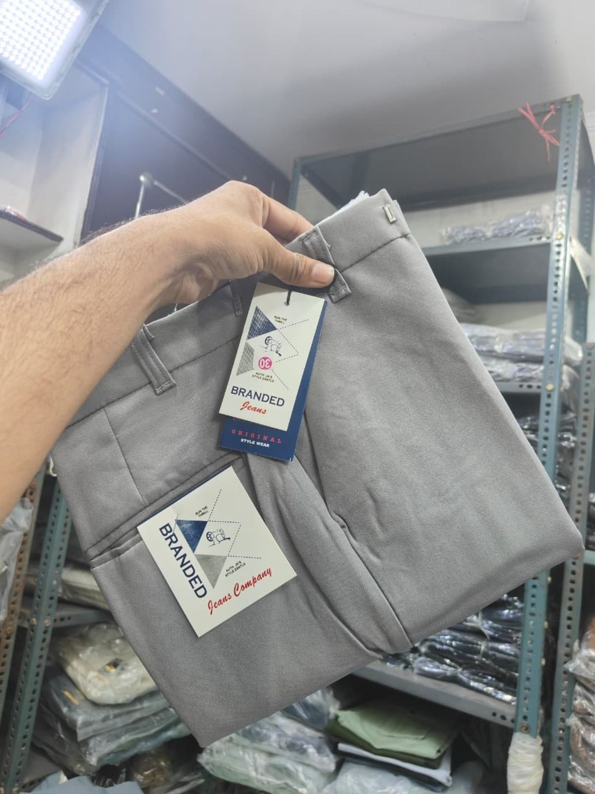 Shafin Men's Japanese Bootcut Pants- Lt Grey