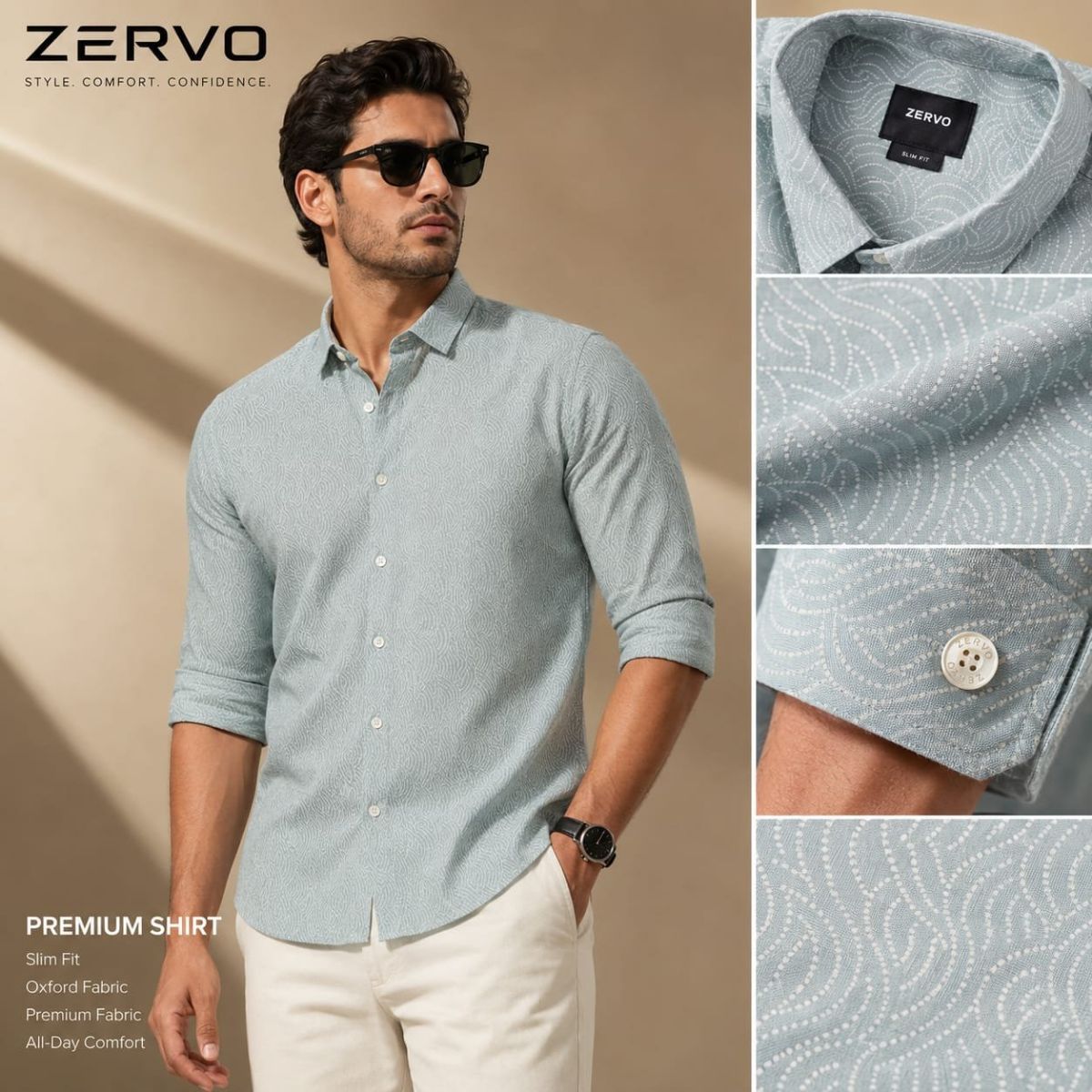 Zervo Men's Cotton Oxford Printed Shirts