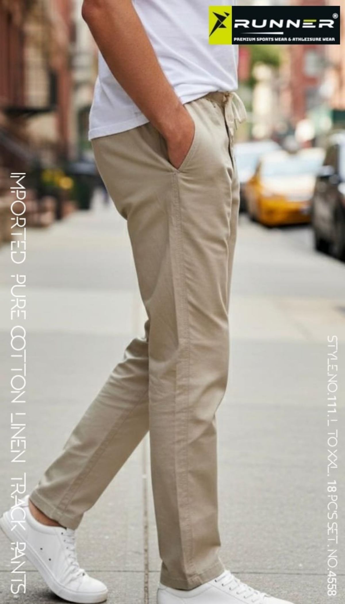 RUNNER Men's Linen Trackpants D No- 111