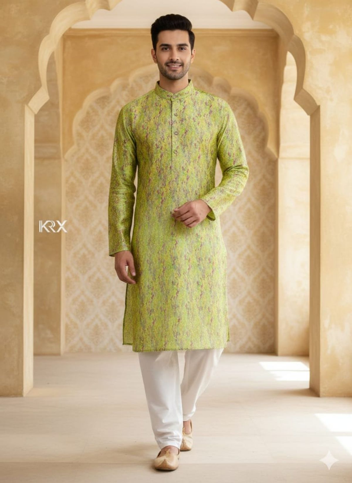 KRX Poly Viscose Men's Designer  Kurta Pajama Set