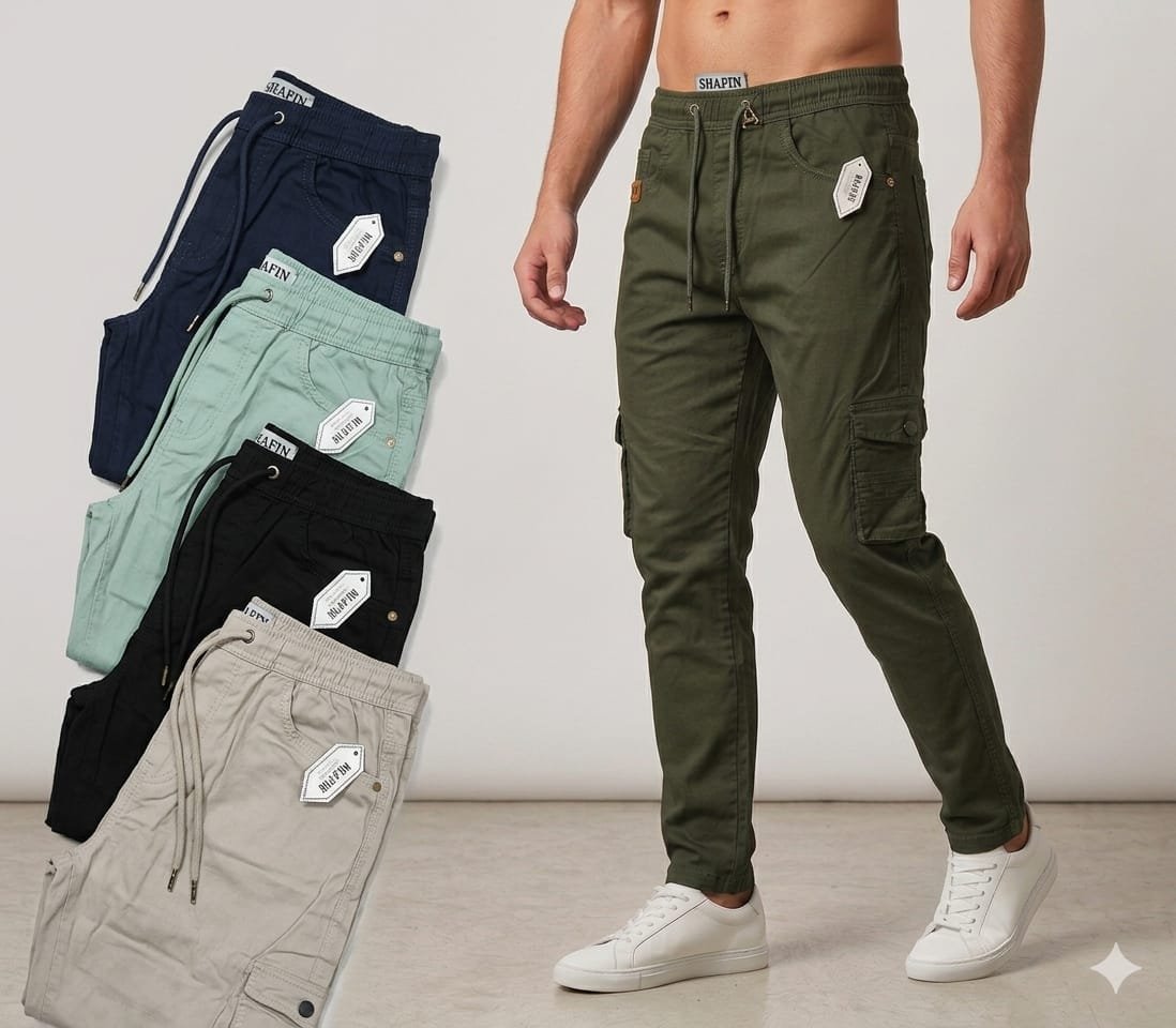 Shafin Men's Size Pocket Joggers Cargo without Elastic