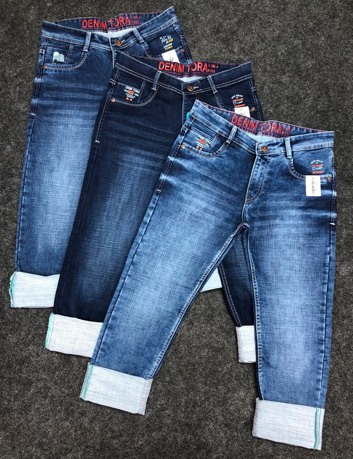 Updry Men's Cotton By Cotton Power Lycra Slub Jeans