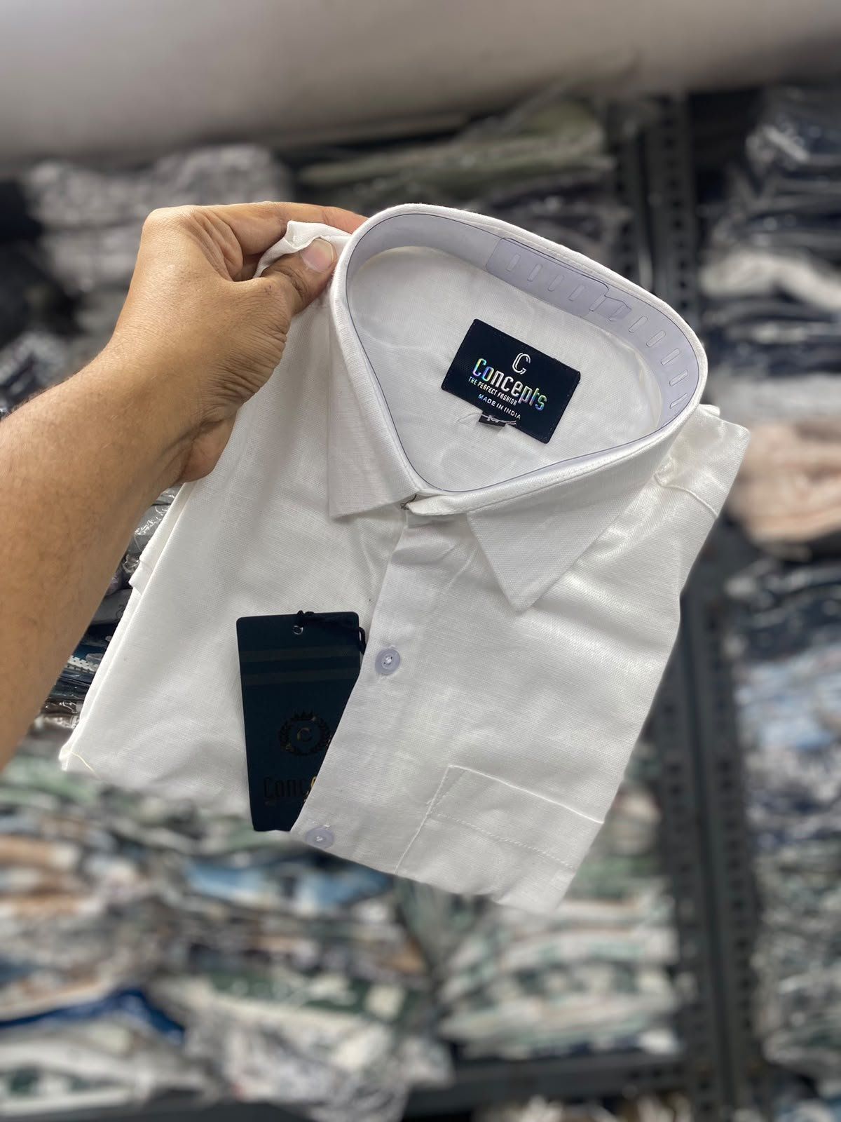 Concepts Men's Shirts Plain Linen Full Sleeve