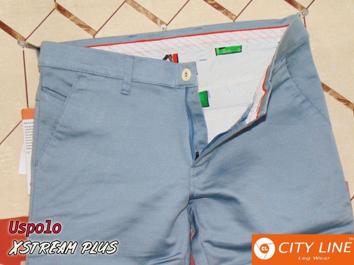 Men's cotton Knitted US Polo Sky Blue Pant- 9073
