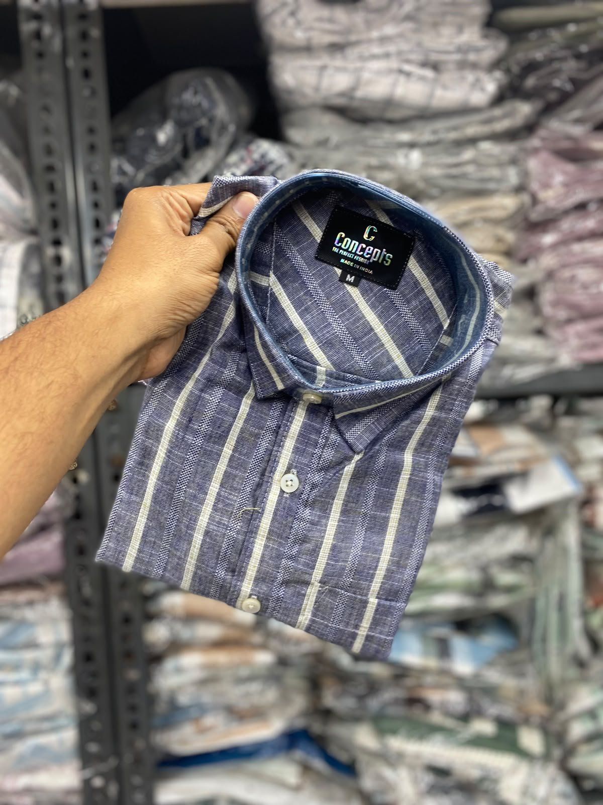 Concepts Men's Shirts Cotton Linen Stripes