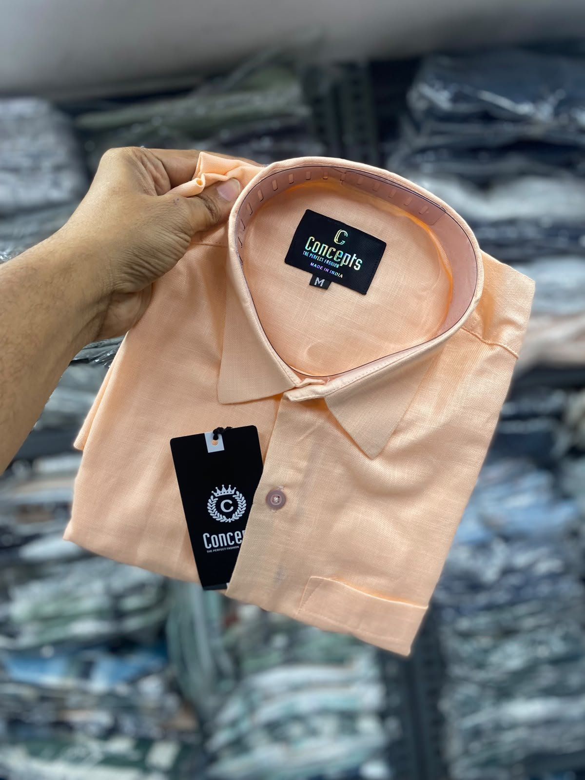 Concepts Men's Shirts Plain Linen Full Sleeve