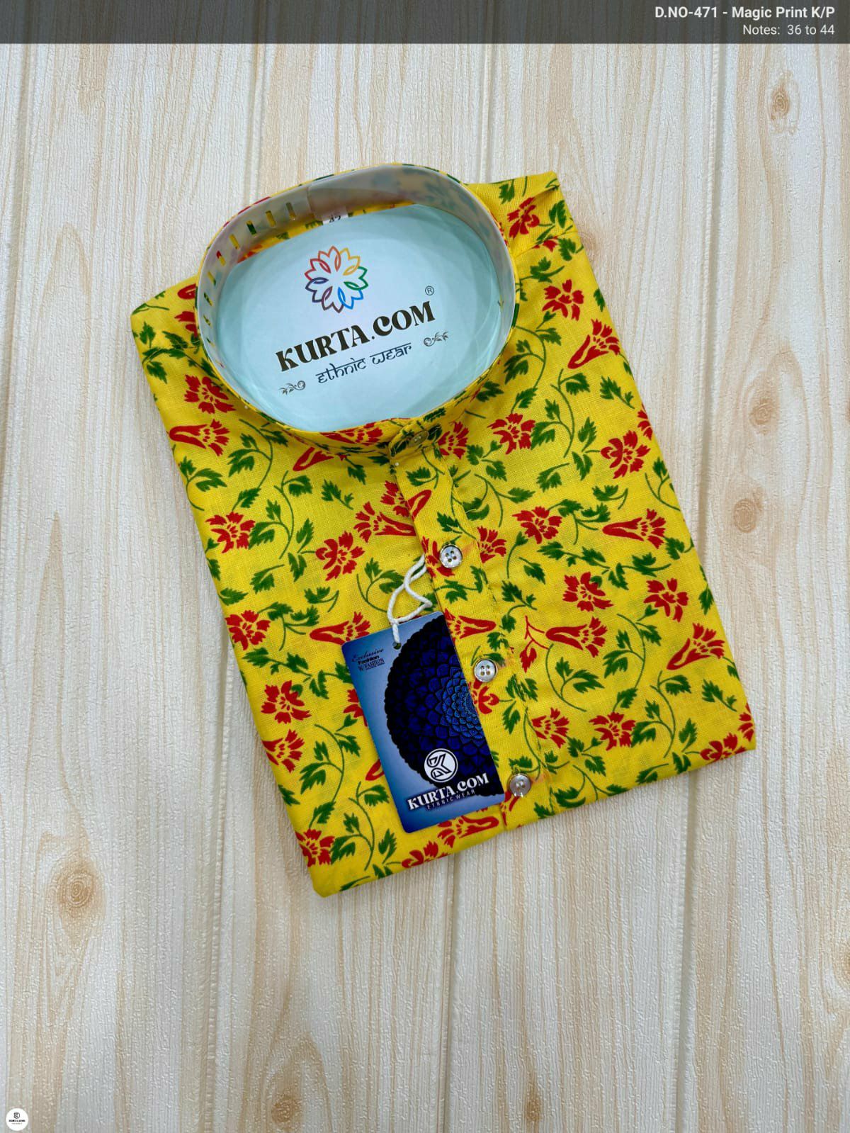 Special Yellow print kurta pajama set