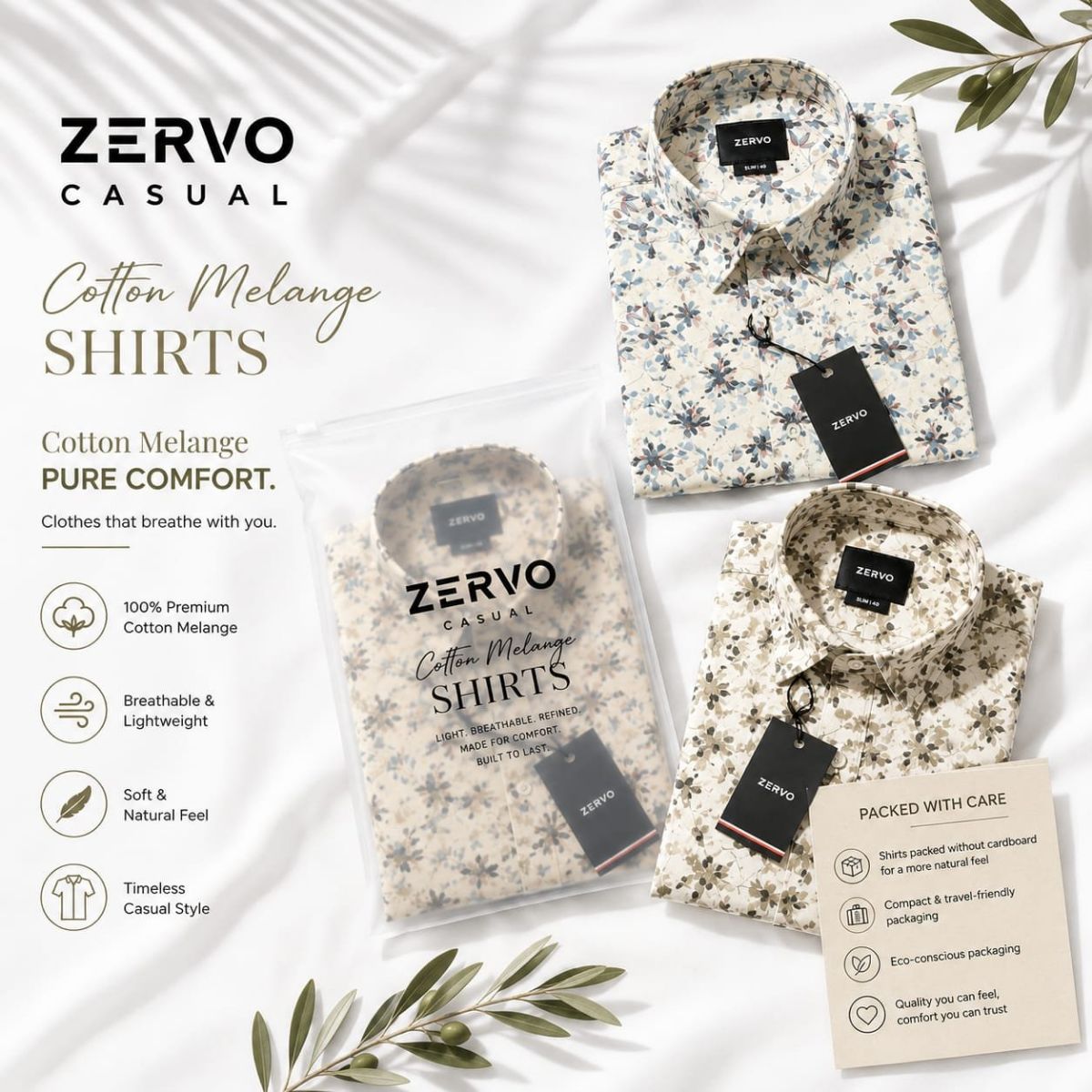 Zervo Men's Cotton Printed Shirts