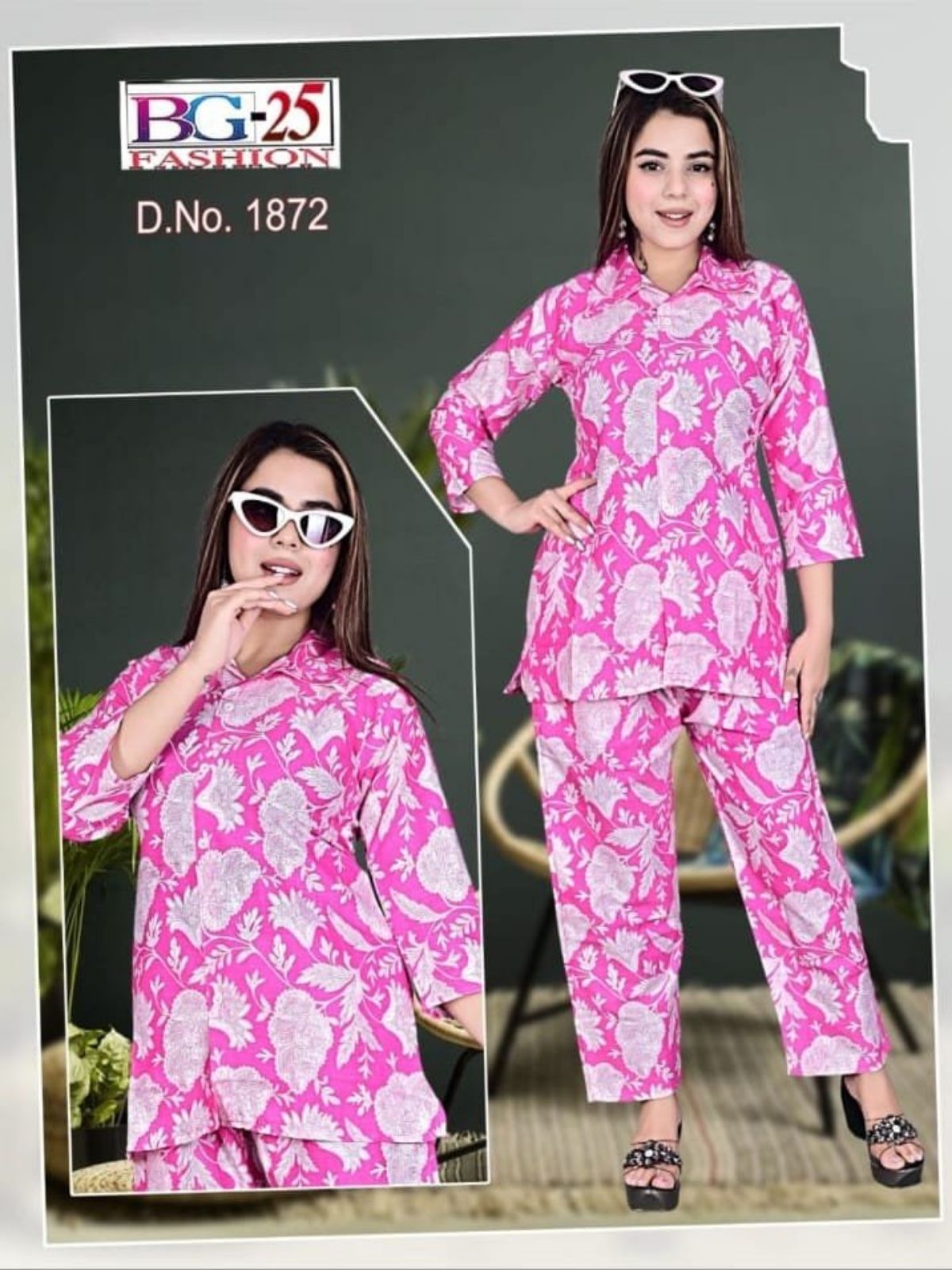 Cotton Co-Ord Set For Girls -1872