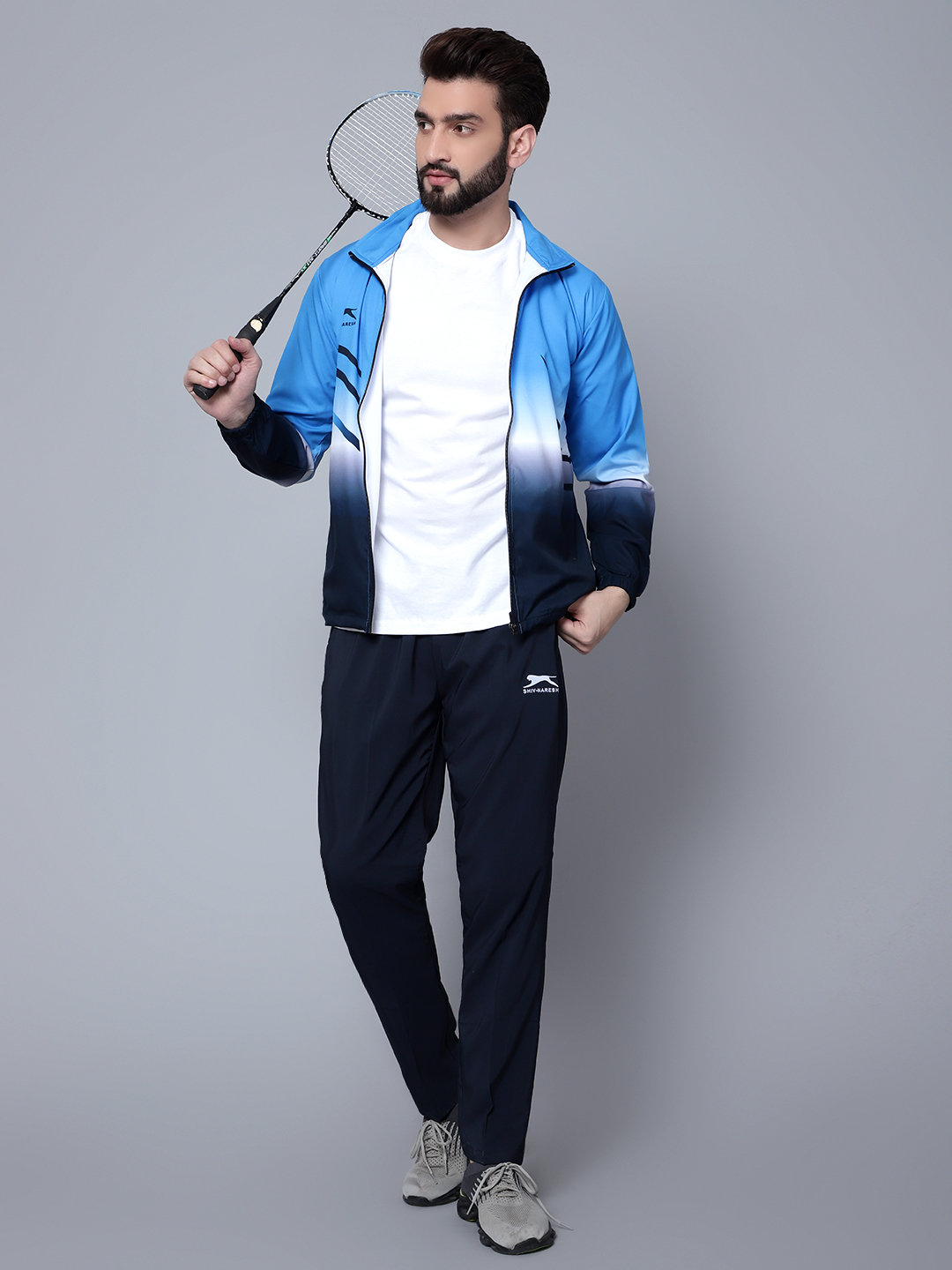 Men's Tracksuit  E-SNTSNXFS965_Navy/Cyan/White_2XL_NS Spandex