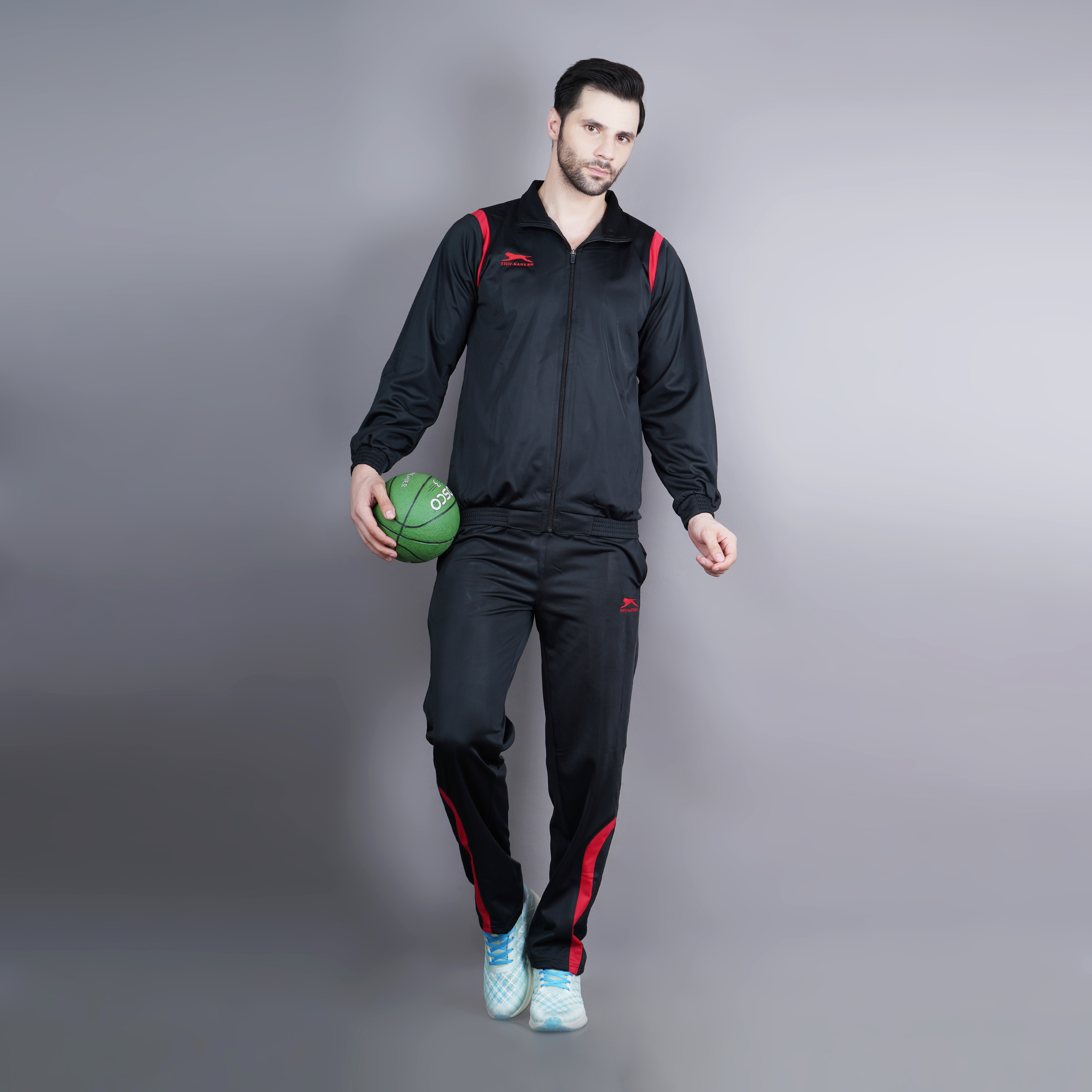 Men's Tracksuit  428A-TP-Black/Red-3XL