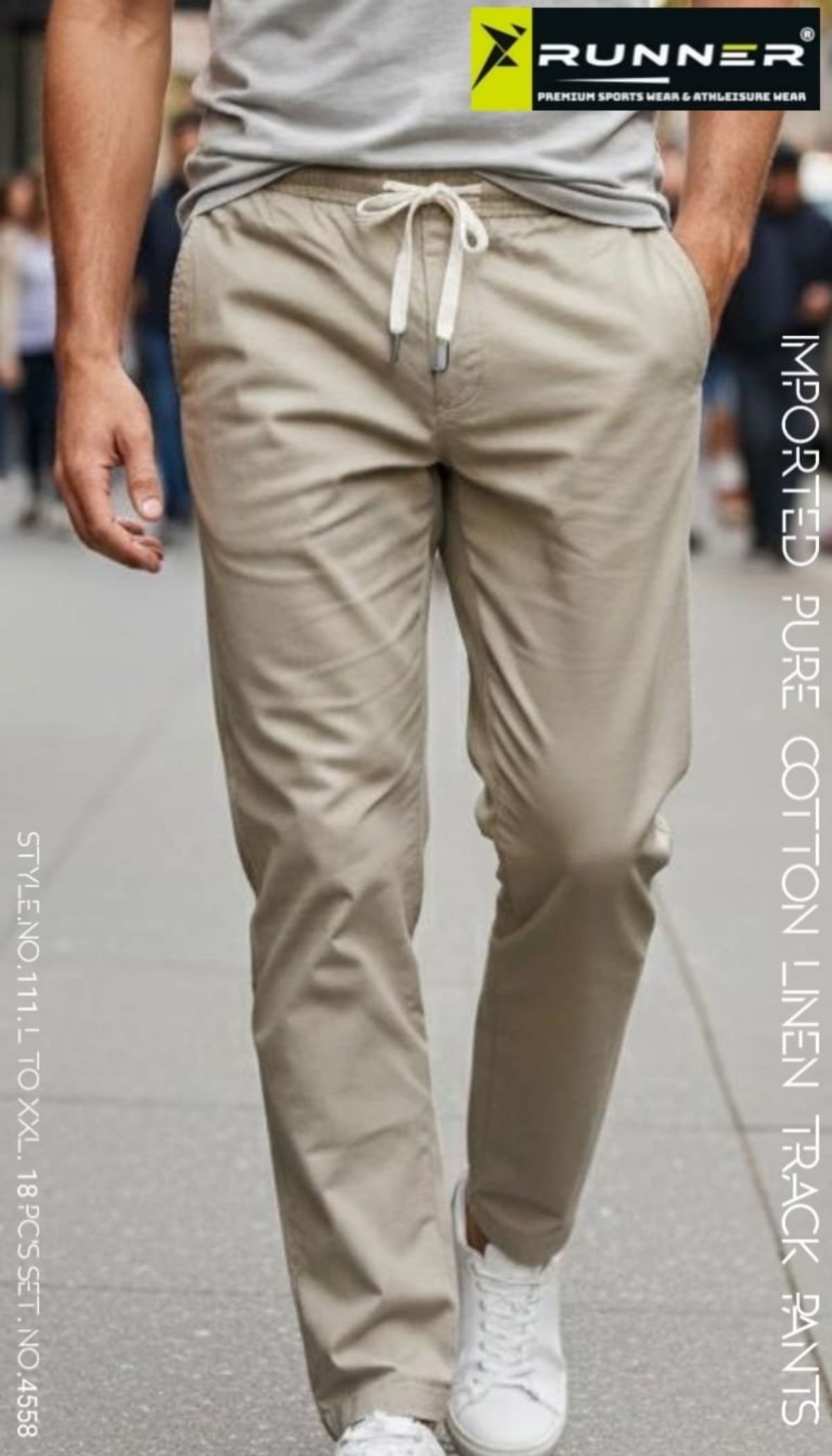RUNNER Men's Linen Trackpants D No- 111