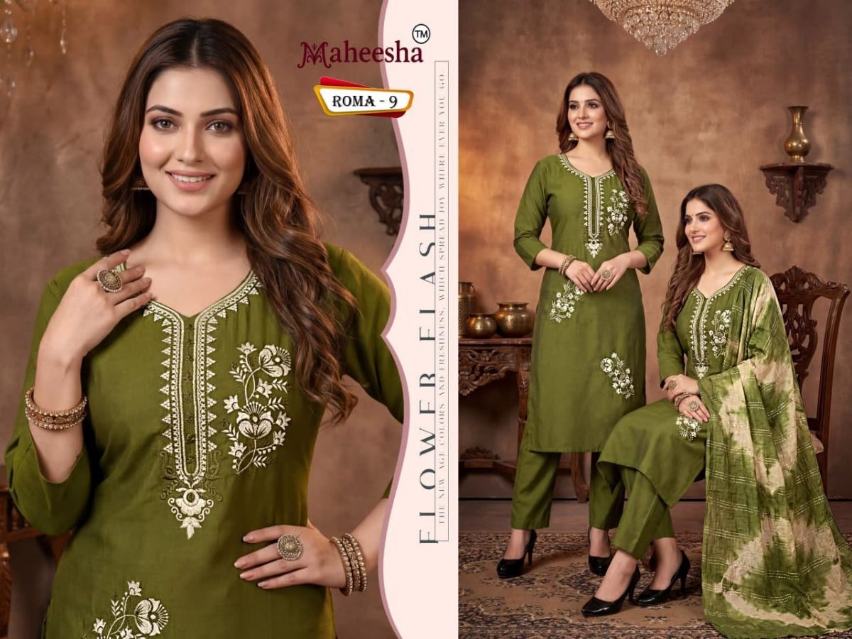 Rani Vastram Women's Ethnic Wear Suit & Bottom Set with Dupatta-  Roma 9