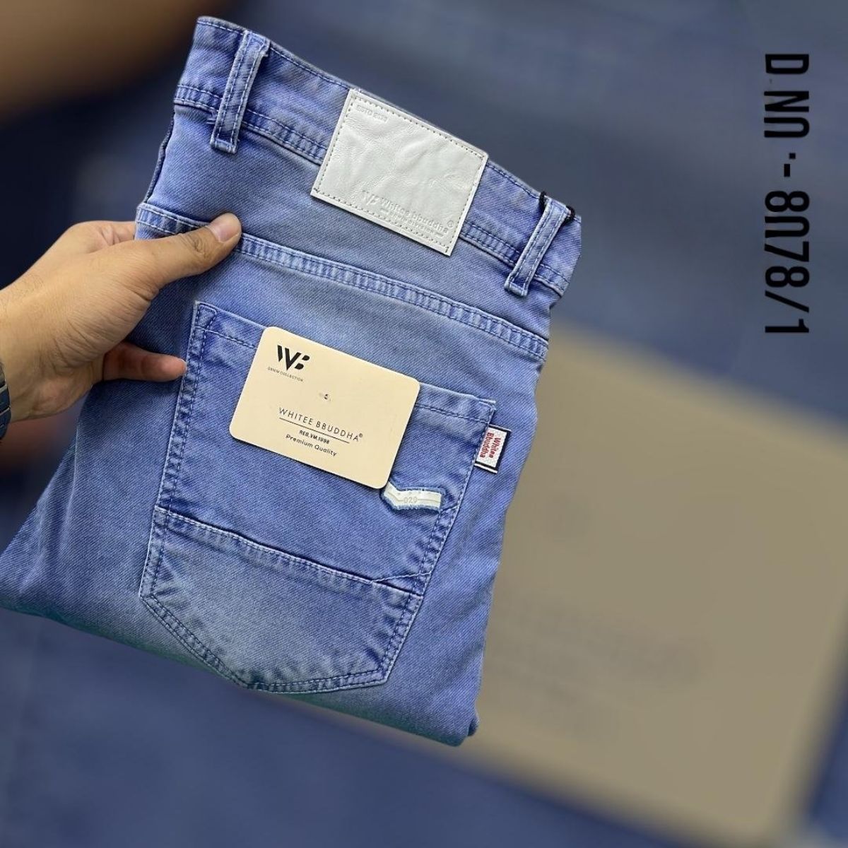 Whitee Budhha Men's Denim Cotton Knit Lycra Narrow Fit Jeans -8078/1 (28-38)