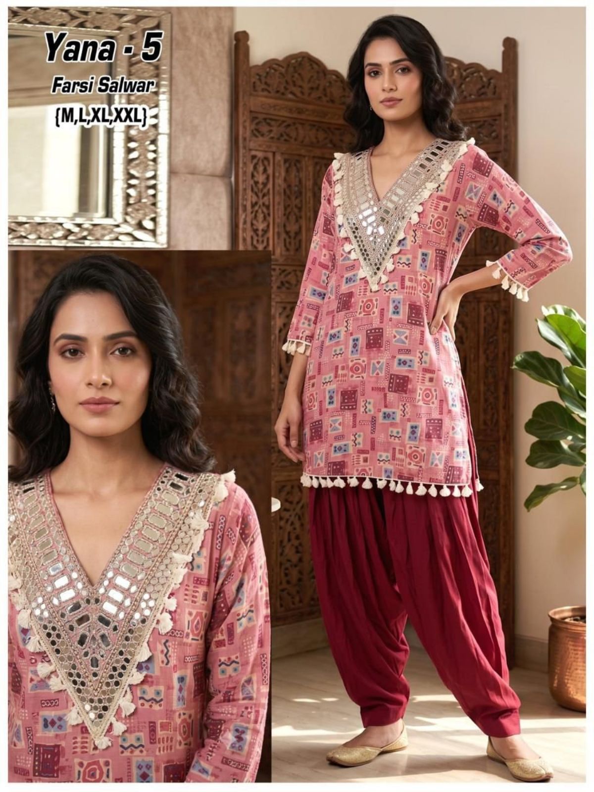 Women's Ethnic Wear Farsi Salwar  Suit- Yana-5