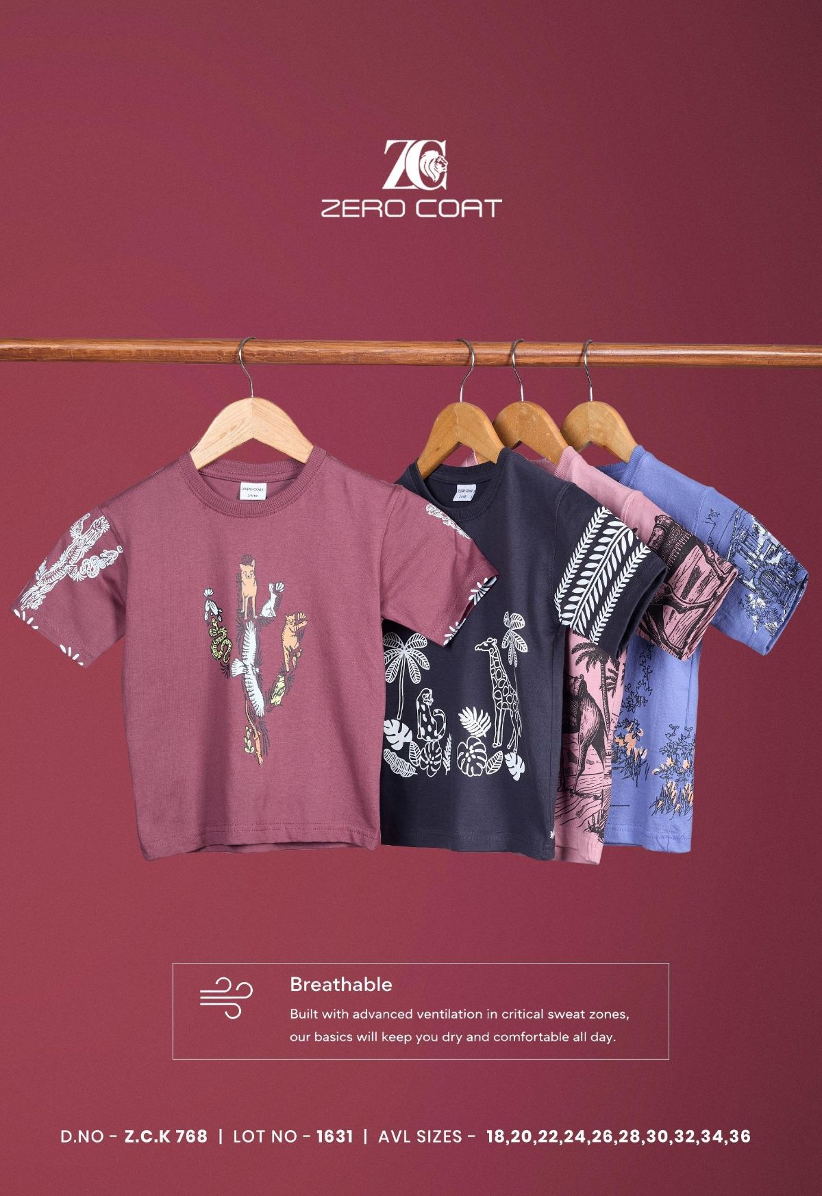 Boys Half Sleeve T-shirts - ZCK-769 (26-36)