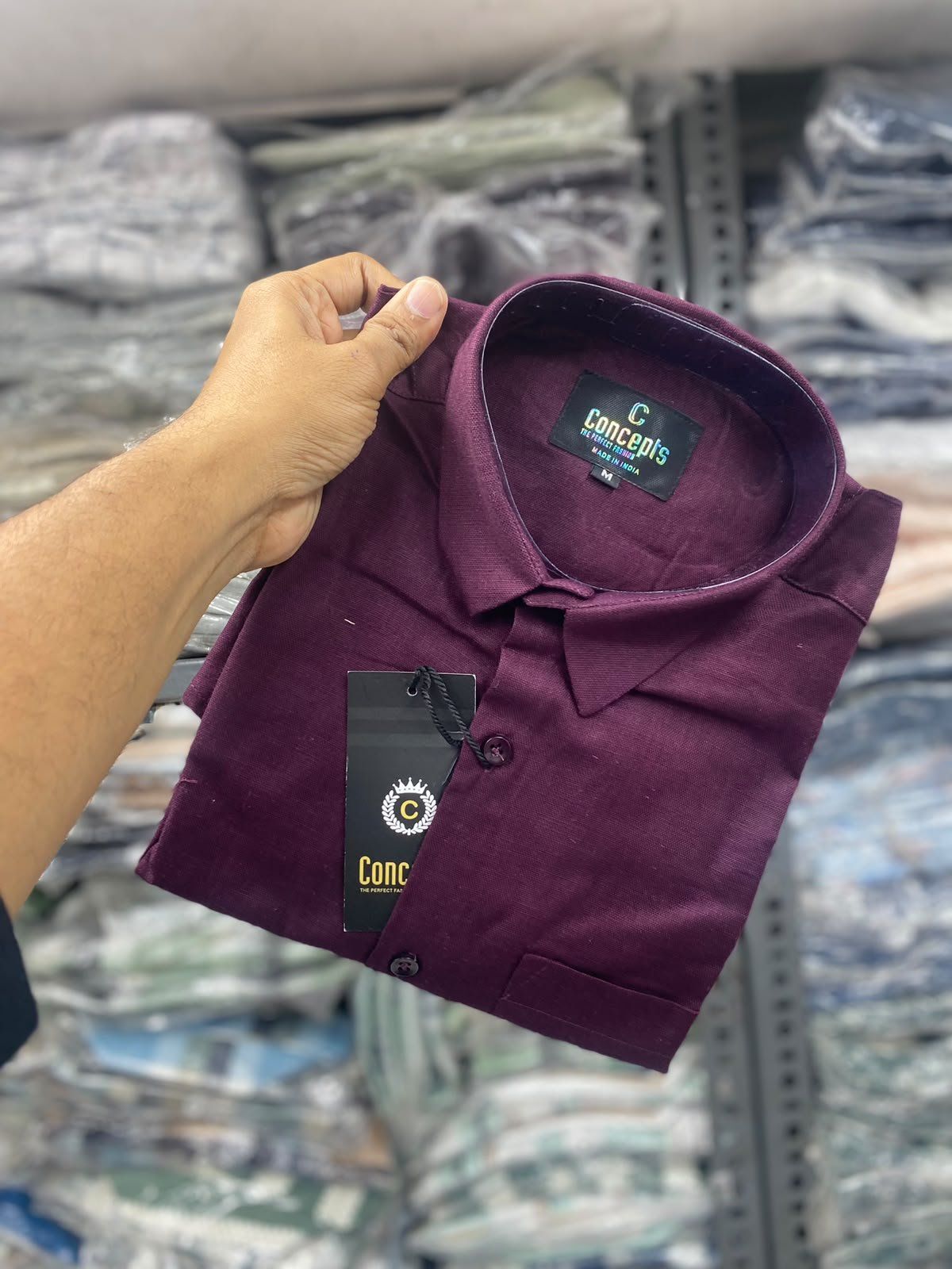 Concepts Men's Shirts Plain Linen Full Sleeve