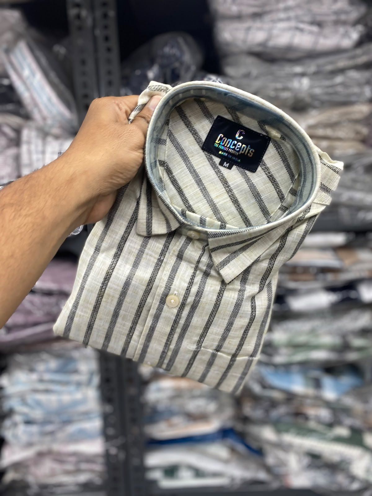 Concepts Men's Shirts Cotton Linen Stripes