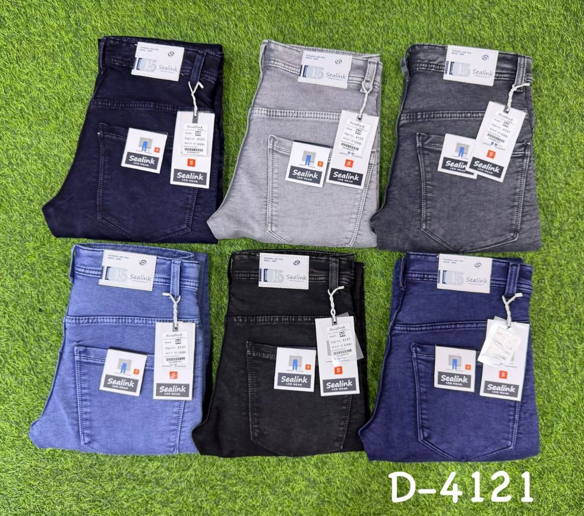 VBC Men's Premium Quality RFD Fabric Slub Knitted Jeans D No-4121