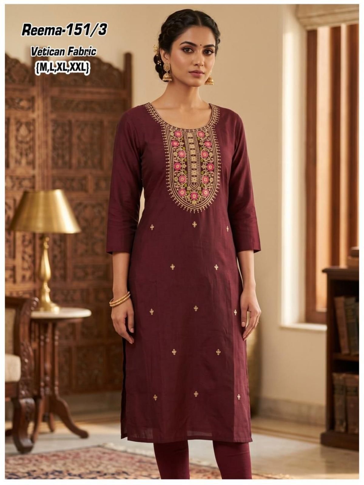 Women's Ethnic Wear Vetican Straight Kurti Reema-151/3