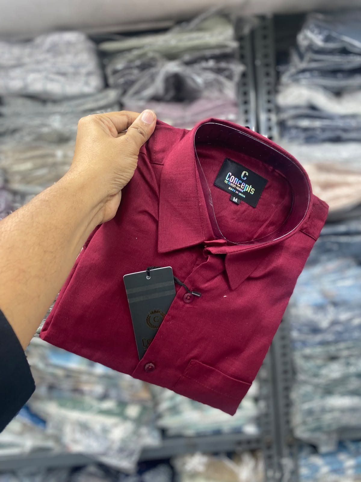 Concepts Men's Shirts Plain Linen Full Sleeve