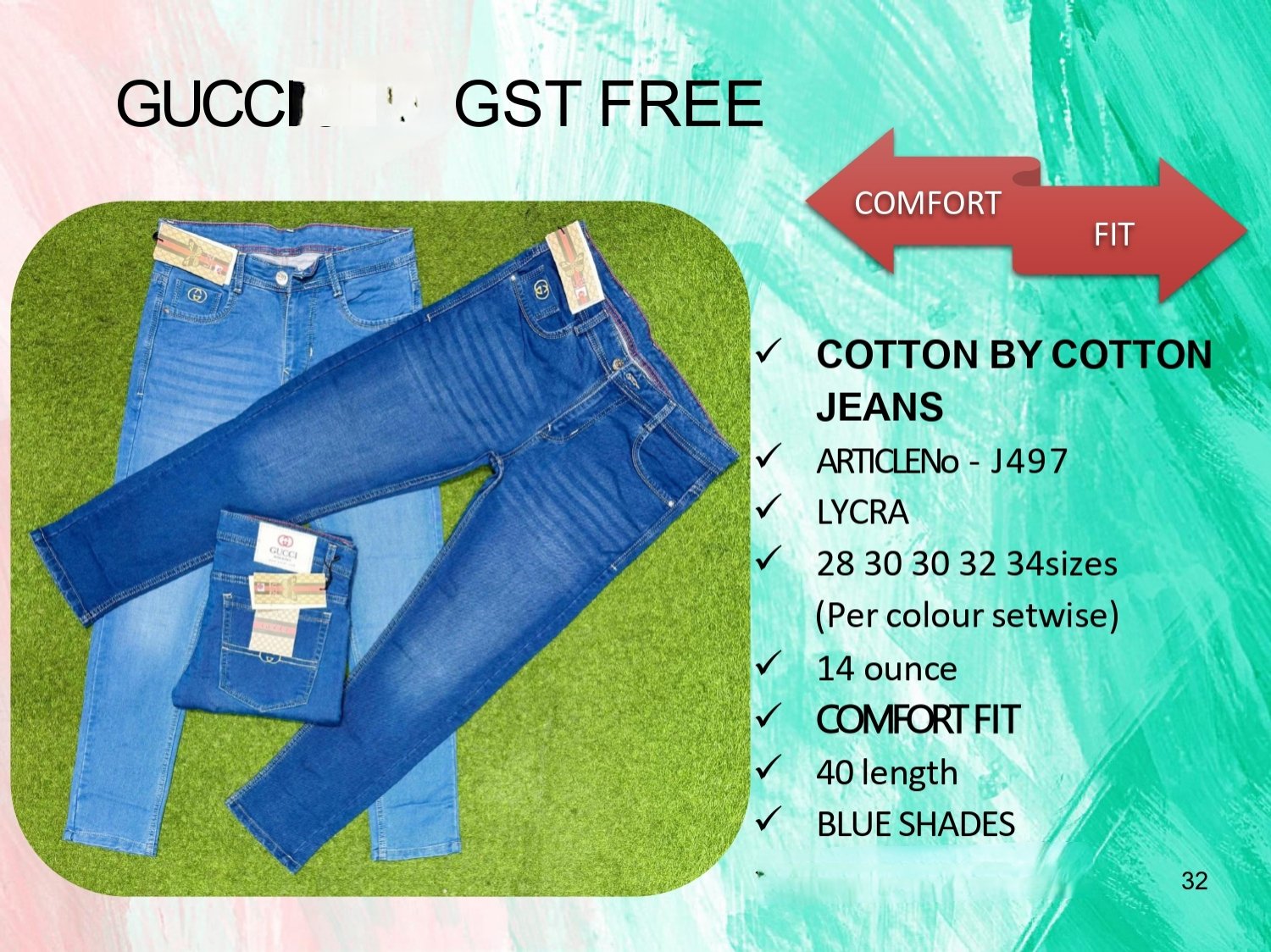 Men's Denim Jeans- GUCCI