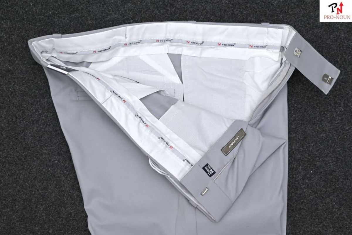 Pro-Noun Men's  Formal Trouser Pants With Adjustable belt D No- Copper Bento-(28-32)- Lt Blue
