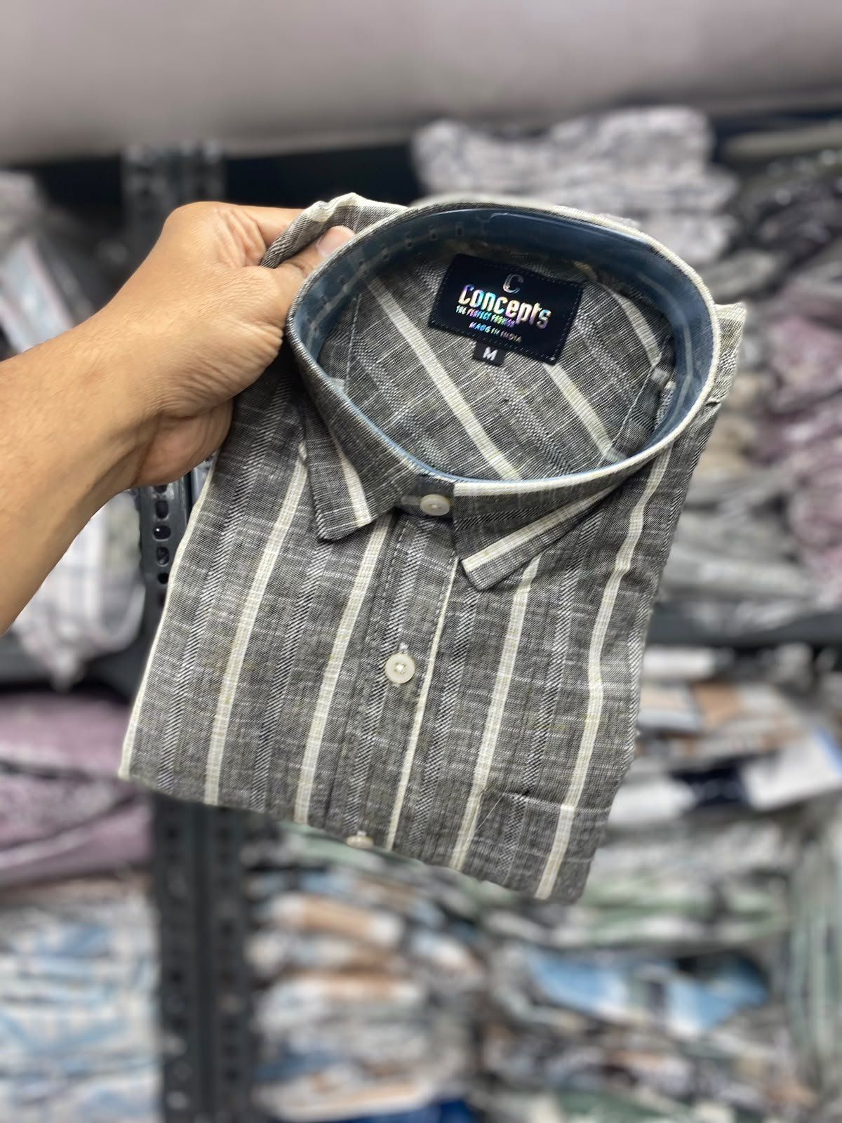 Concepts Men's Shirts Cotton Linen Stripes