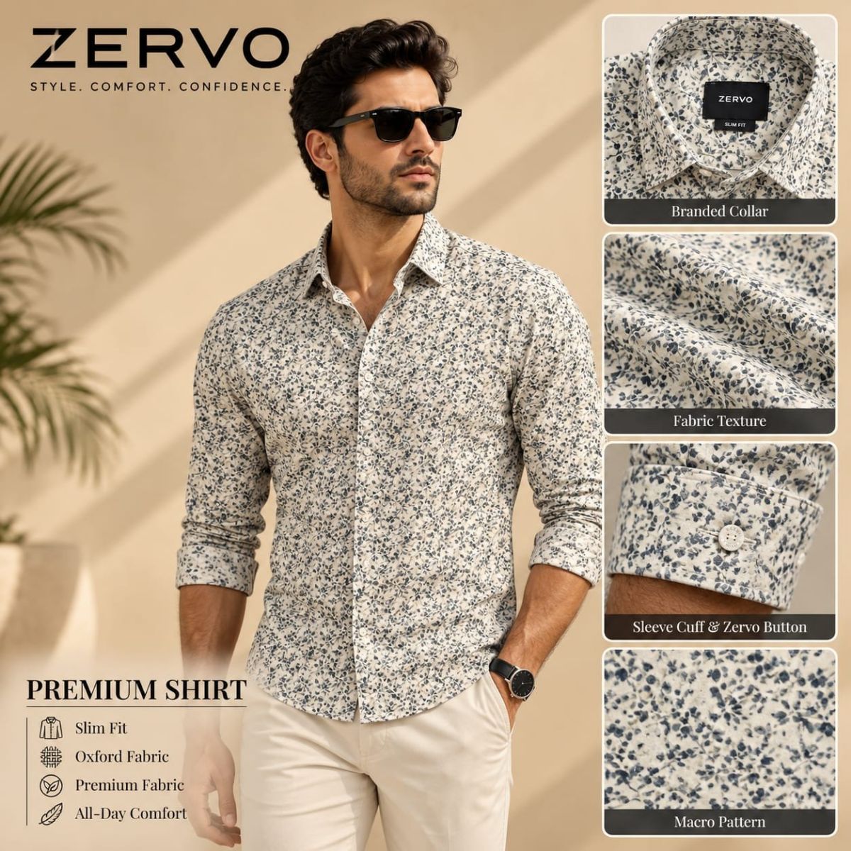 Zervo Men's Cotton Oxford Printed Shirts