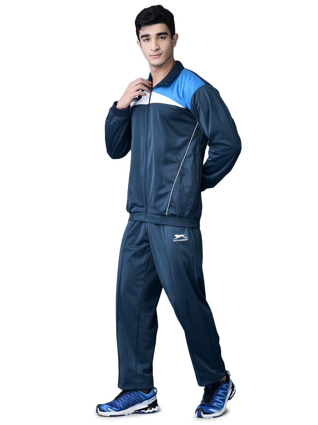 Men's Tracksuit  459A-TP-Air Force/Cyan/White-S