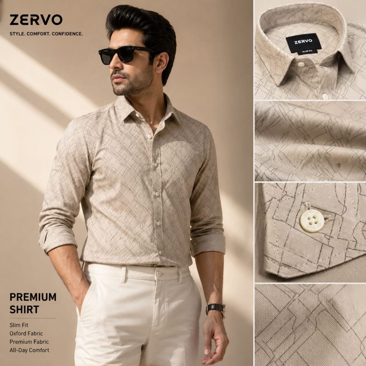 Zervo Men's Cotton Oxford Printed Shirts