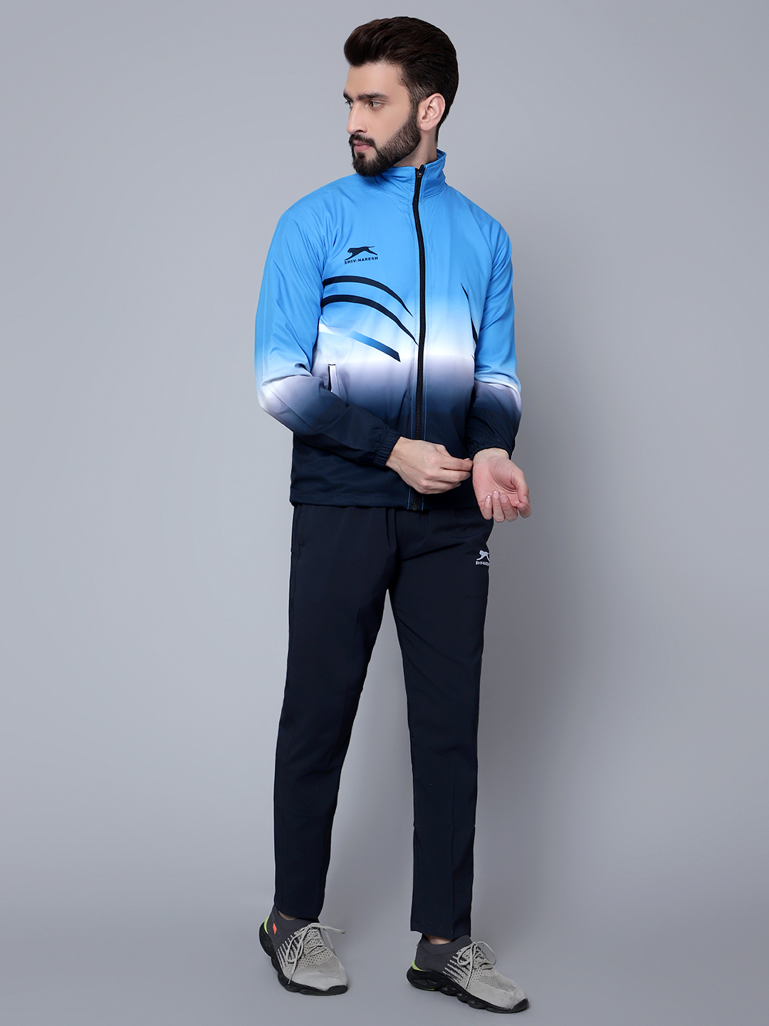 Men's Tracksuit  E-SNTSNXFS965_Navy/Cyan/White_XL_NS Spandex