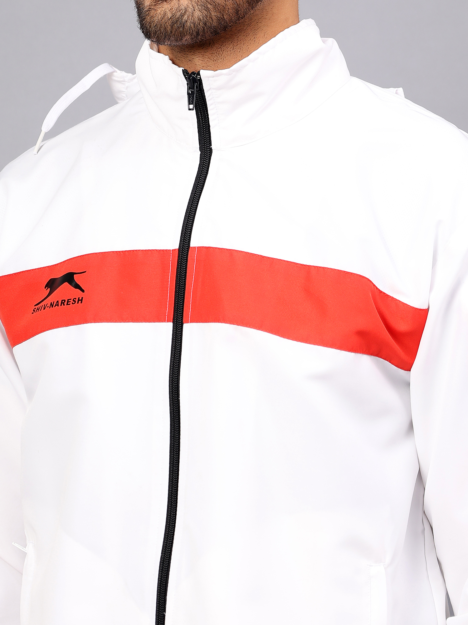 Men's Tracksuit  449B-White/Red/Black-M-TZ