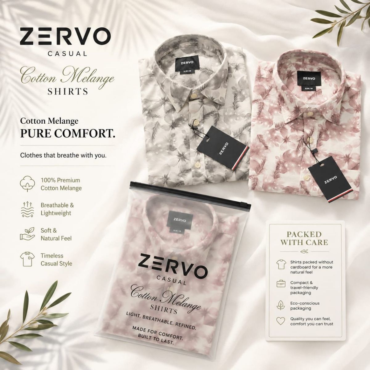 Zervo Men's Cotton Printed Shirts