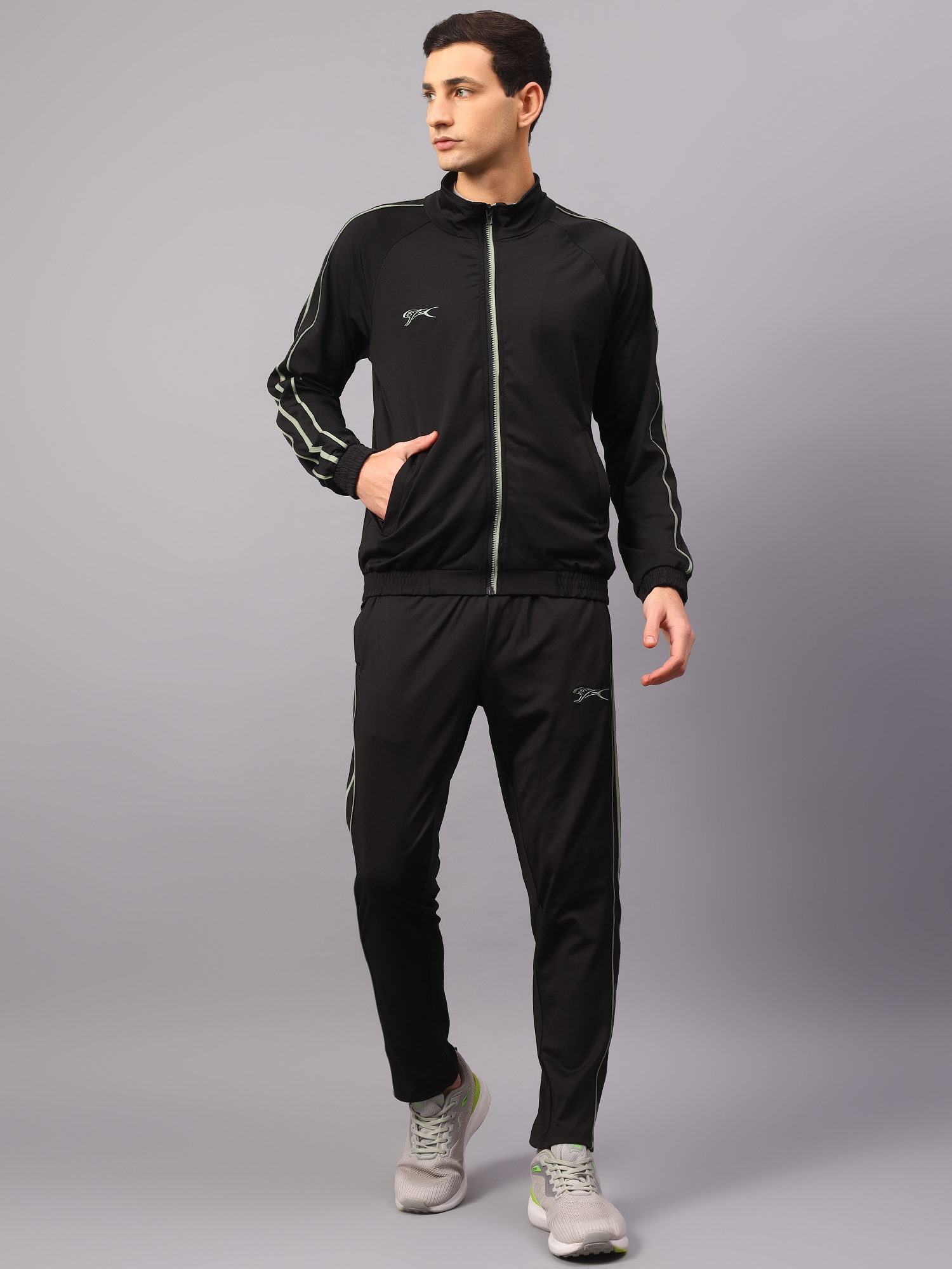 Men's Tracksuit  SNTSW106M-Black/Sage Green-XL