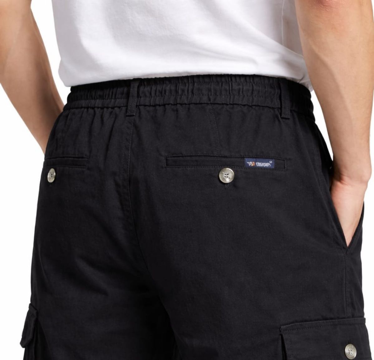 Pro-Noun Men's Lounge Wear Cotton Bio Washed  Cargo Trackpants D No- 1782- Black (L-3XL)