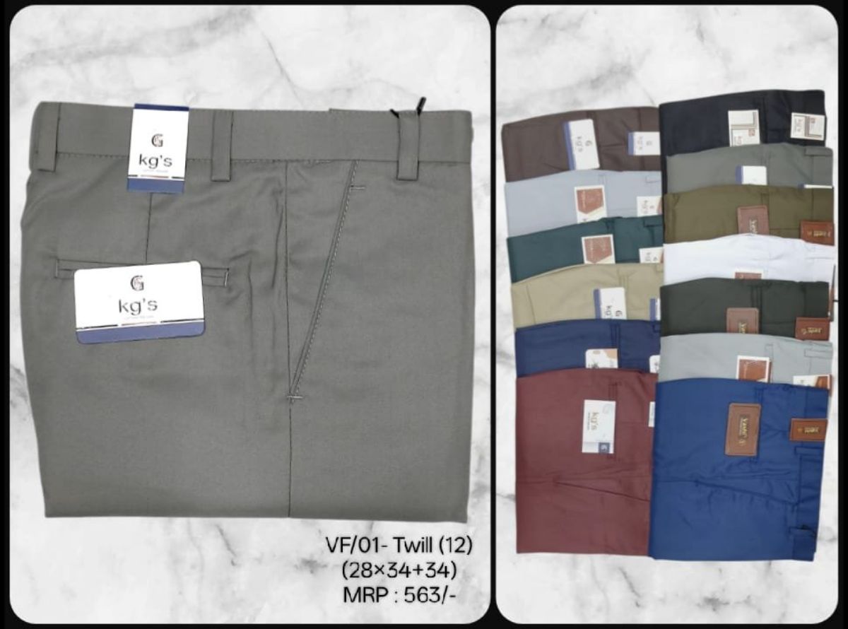 Trouser For Men's - VF/01- Twill (12) Cotton Formal