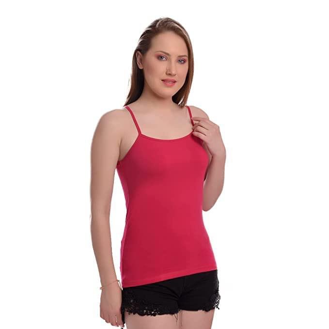 Teusy Woman Speghetti Cotton Top- Magenta