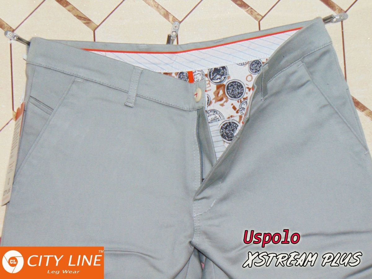 Men's cotton Knitted Narrow PostCard Grey Pants-9078