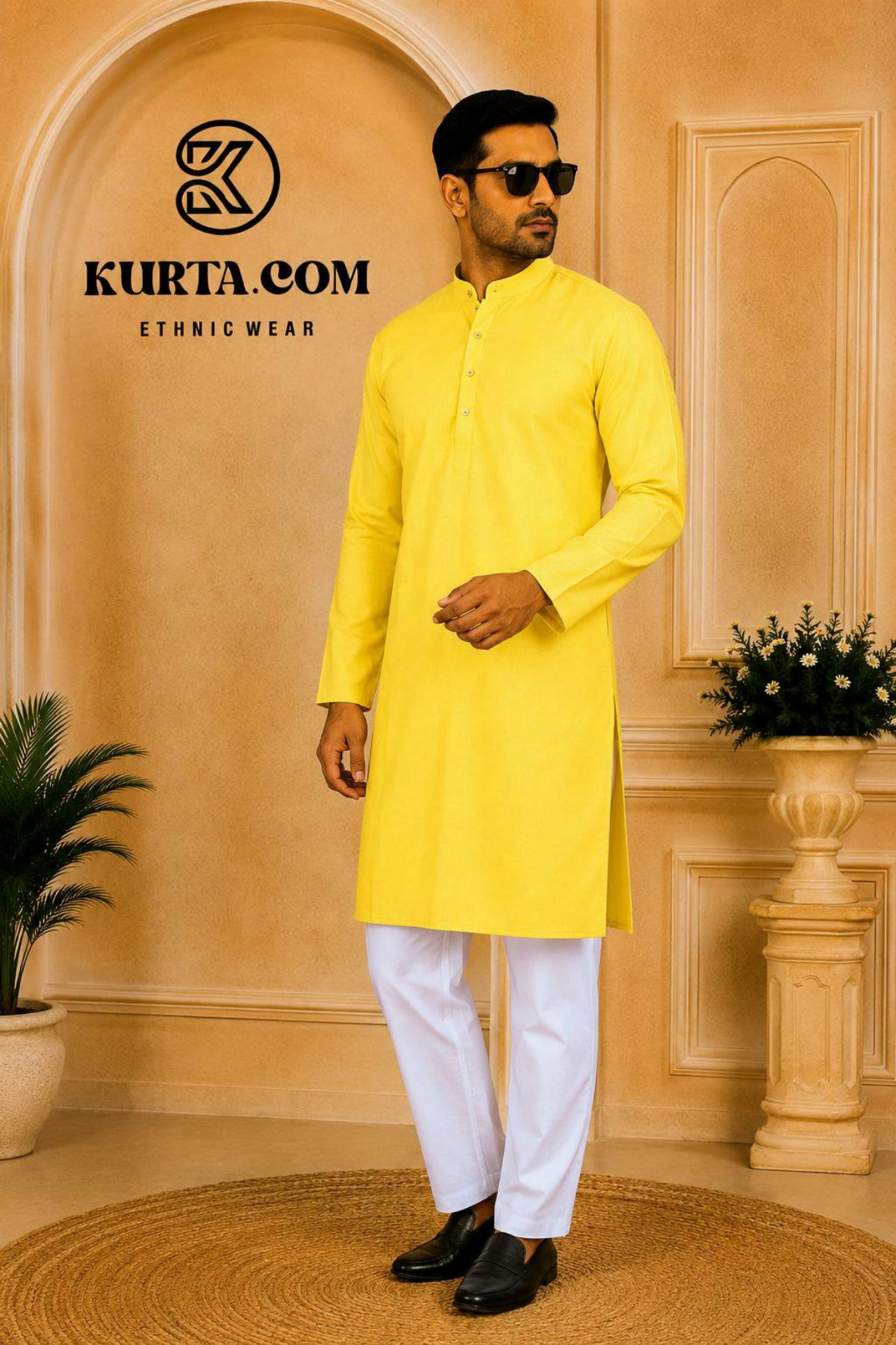 Plain Yellow Colour Kurta Pajama (Clone)