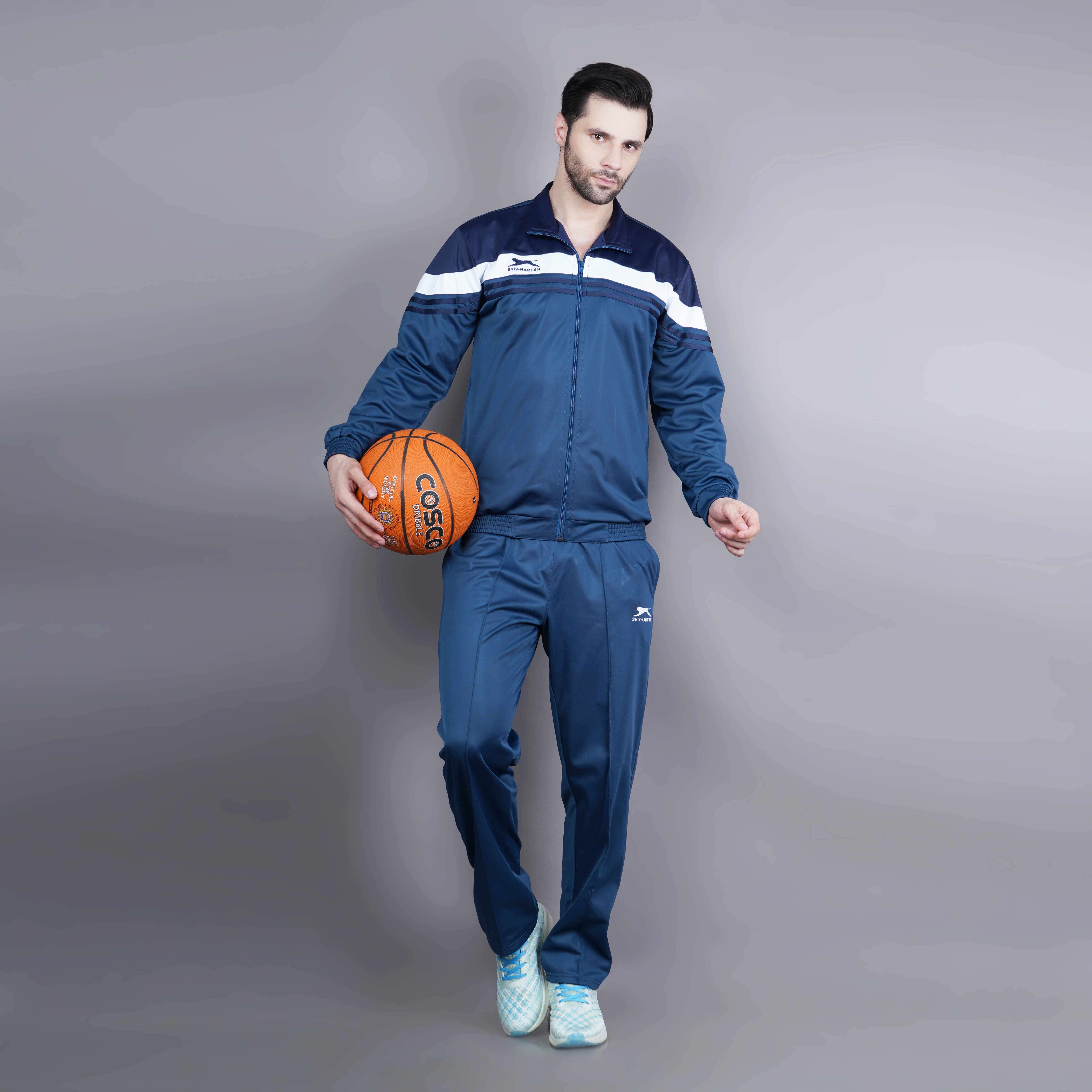 Men's Tracksuit  458A-TP-Air Force/Navy/White-3XL