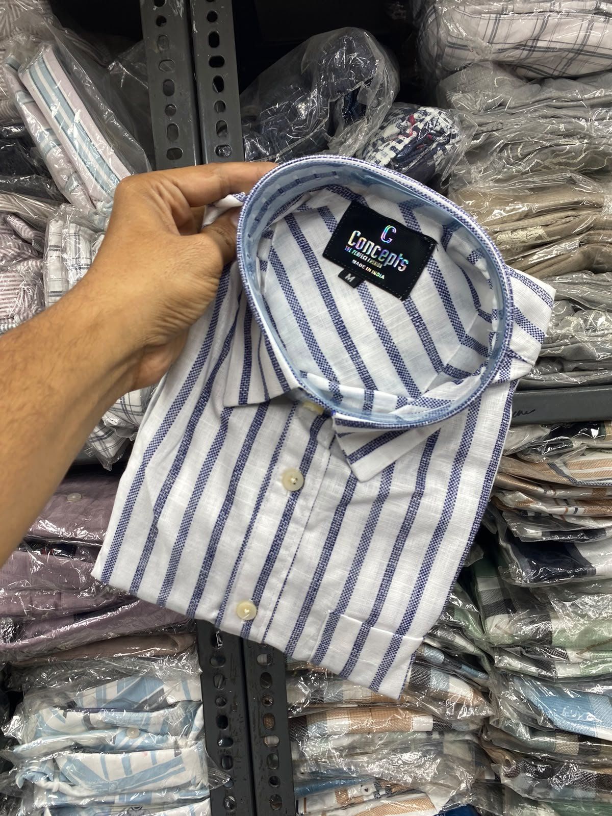 Concepts Men's Shirts Cotton Linen Stripes