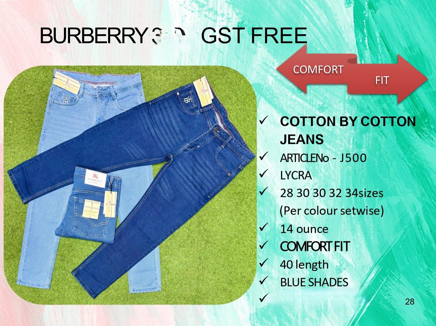 Men's Denim Jeans- BURBERRY