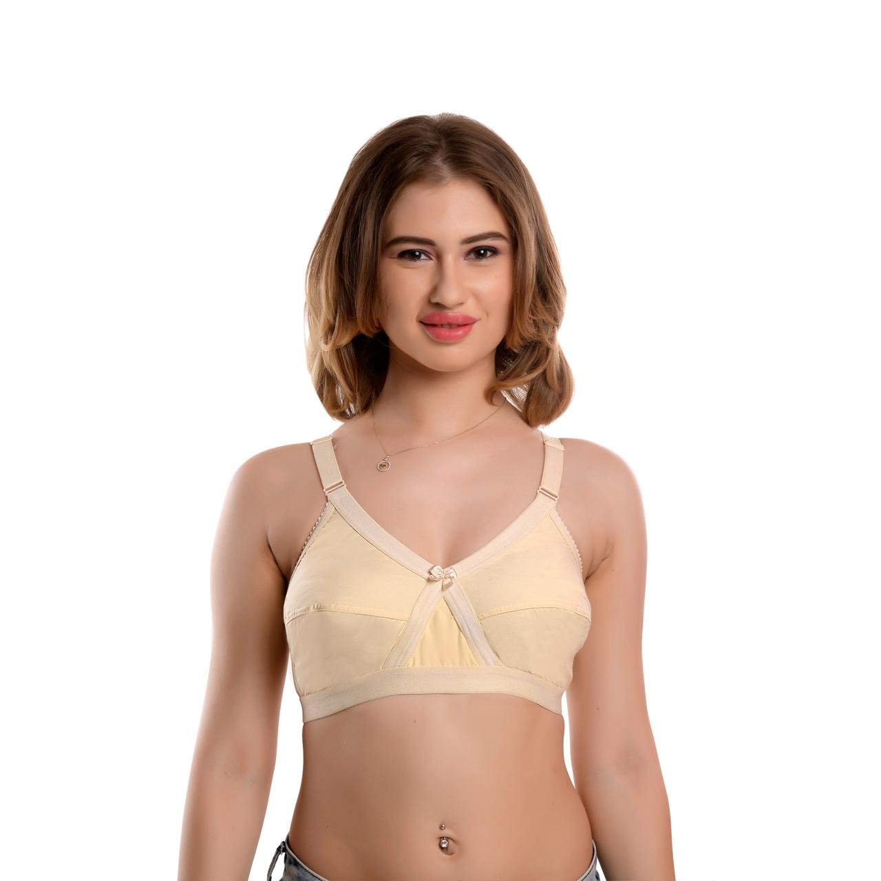 Teusy Women Cotton Bra Set- Peach