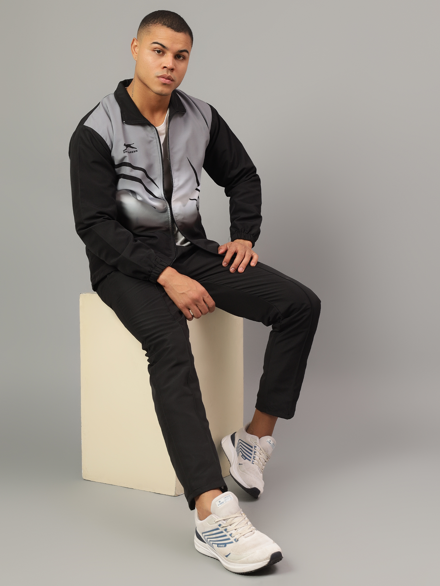 Men's Tracksuit  D-SNTSTZHS965_Black/D.Grey/White_M_TZ