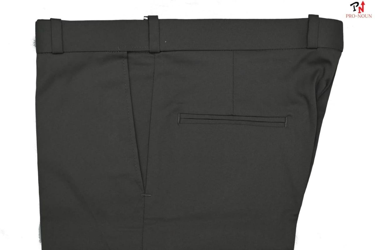 Pro-Noun Men's  Formal Trouser Pants With Adjustable belt D No- Copper Bento-(30-36)- Dark Grey