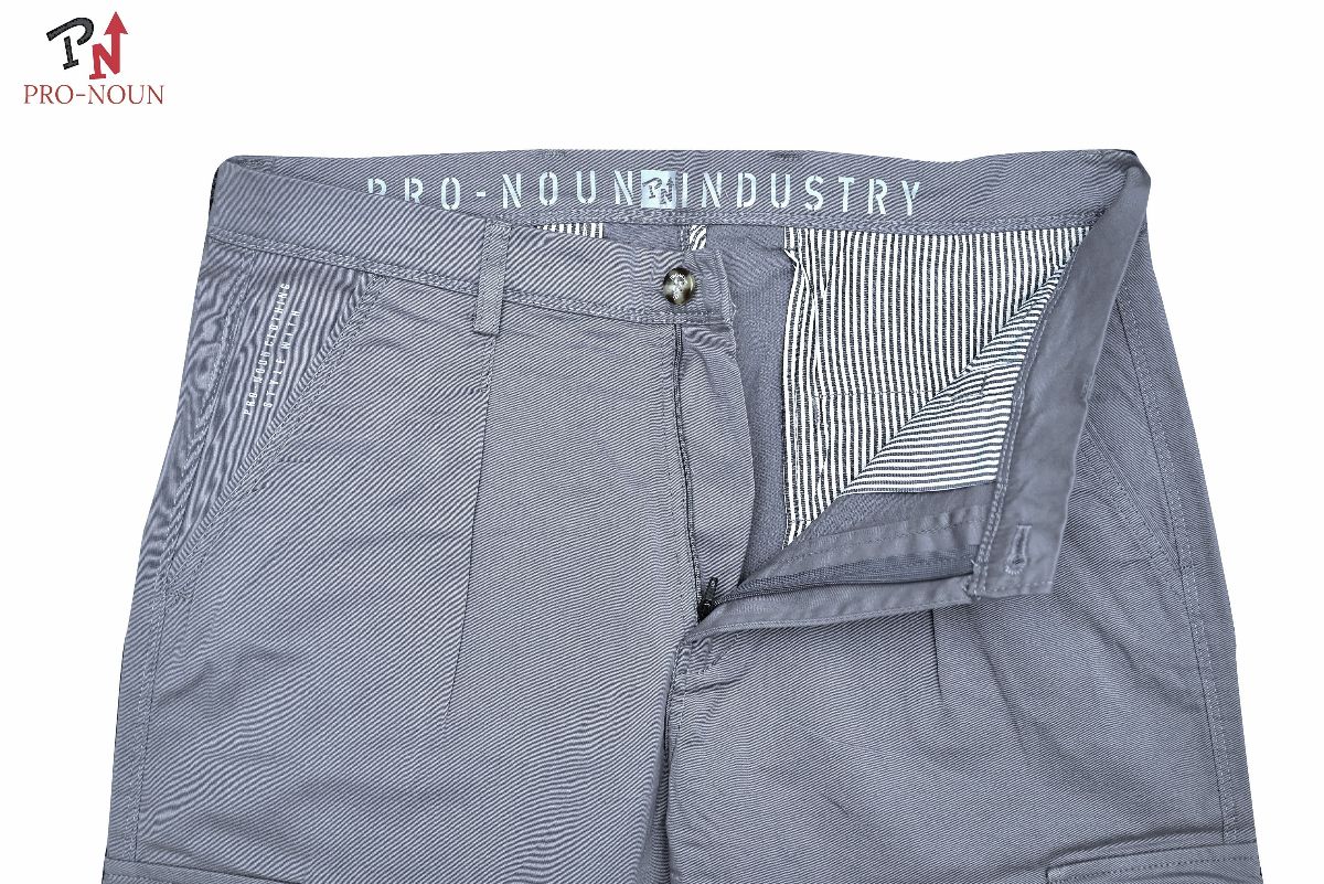 Pro-Noun Men's Straight Fit Cargo Pants D No- 1816 -Lt Grey