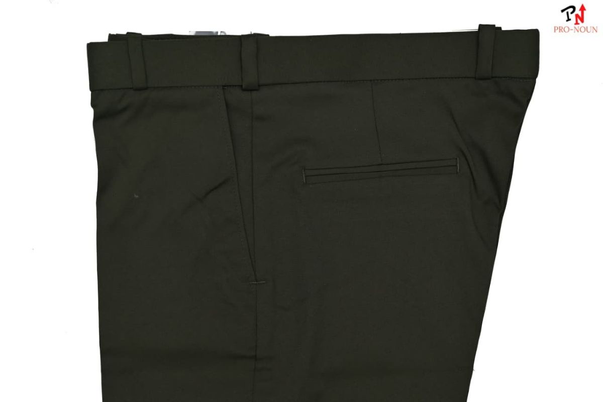 Pro-Noun Men's  Formal Trouser Pants With Adjustable belt D No- Copper Bento-(30-36)- Mehndi